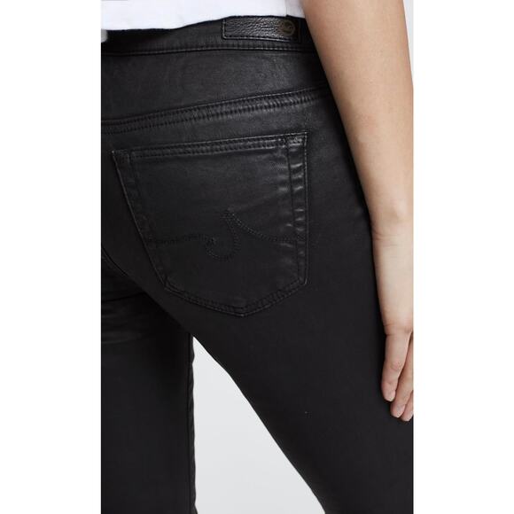 AG Jeans LEATHERETTE SUPER SKINNY ANKLE Size 25 Black $285 - Picture 3 of 7